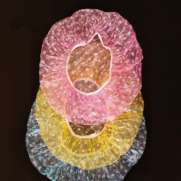 

shower caps 1/6pcs clear disposable plastic large elastic thick bath beanie women spa bathing accessory