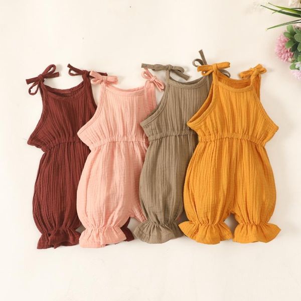 

jumpsuits bobora baby girls sleeveless romper set sling backless jumpsuit outfits with headband, Blue