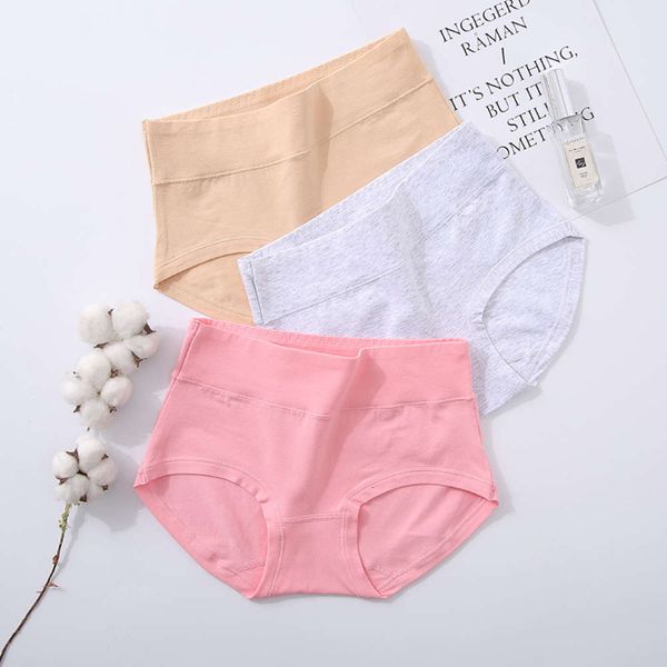 

large size pure cotton middle waist abdomen breathable hip crotch triangular, Black;pink