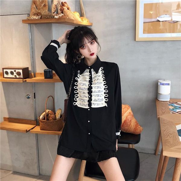 

women's blouses & shirts clothing autumn fashion temperament korean blouse elegant black long sleeve blusas femininas elegante, White