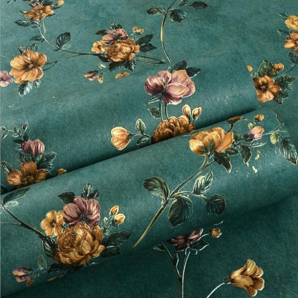 

wallpapers pastoral dark green wallpaper 3d rose floral mural art rural european style flowers vine wall papers home decor j147