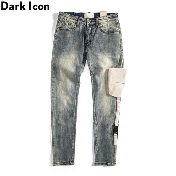 

stero pocket denim pants vintage jeans men high street men's pants 210603, Blue