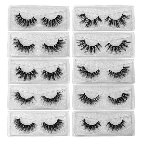 

false eyelashes 10 pairs 3d mink lashes natural makeup eyelash extension silk fluffy crisscross soft