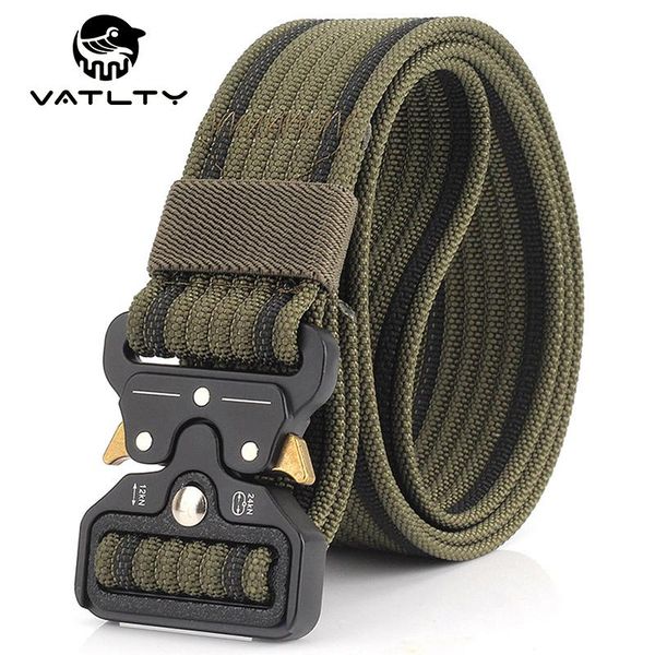 

retro men's tactical belt anti-rust zinc alloy quick release outdoor work non-slip 1200d tough real nylon military waist support, Black;gray