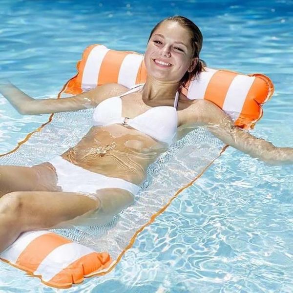 

inflatable floats & tubes summer swimming air mattress floating row foldable adults pool hammock tapis piscine water sport dm50am