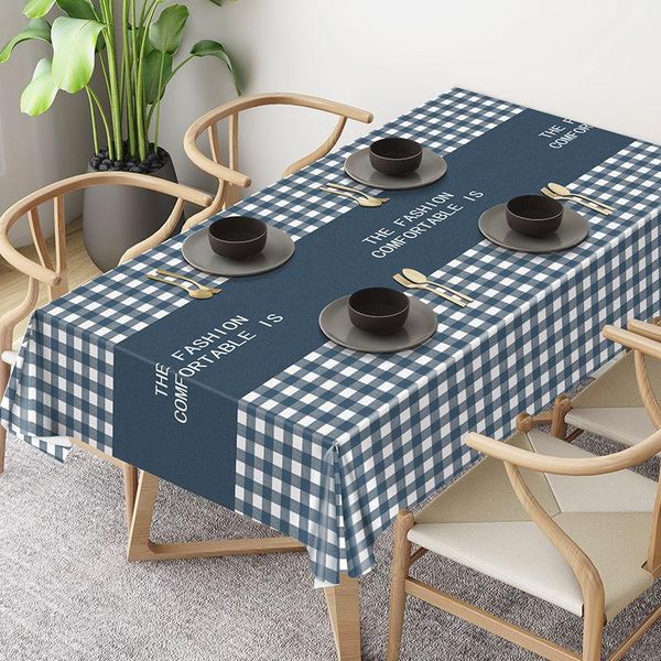 

nordic tablecloth pvc waterproof anti scald no wash tea table rectangular household oil proof cloth