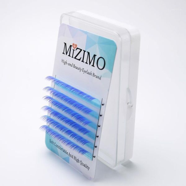 

blue purple two-color color grafted eyelashes handmade artificial mink personalized flowering eyelash extension tool1