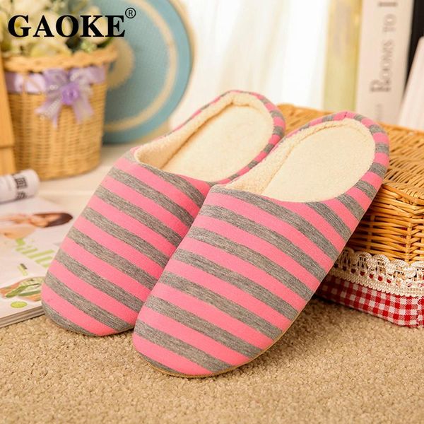 

woman slippers winter home shoes soft plush cotton cute floor couples furry, Black