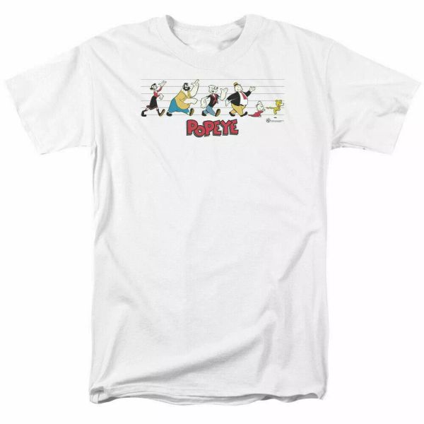 

popeye the usual suspects t shirt licensed comic book cartoon tee white, White;black