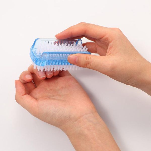 

nail brushes double sided brush remove dirt practical manicure tools care pedicure wash dust soft cleaning accessories, Yellow