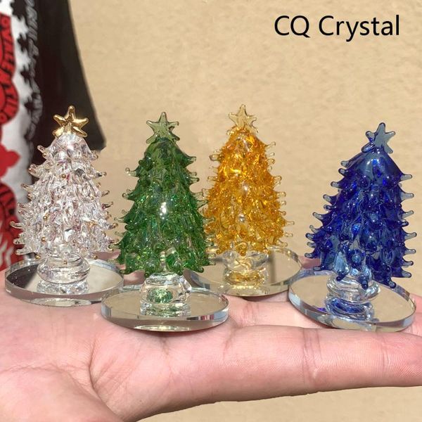 

decorative objects & figurines exquisite christmas crystal tree miniature glass ornament craft home decor kids gift