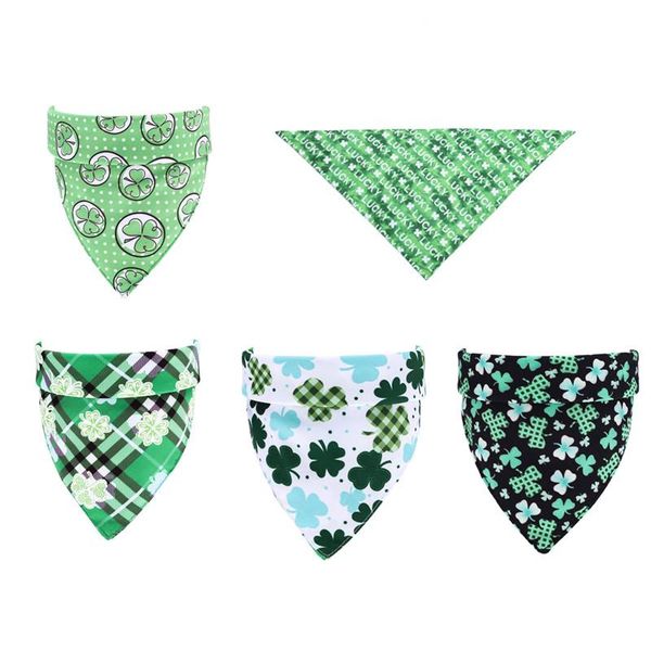 

dog apparel 10pcs bandana st patrick's day pet bandanas scarf grooming accessories green