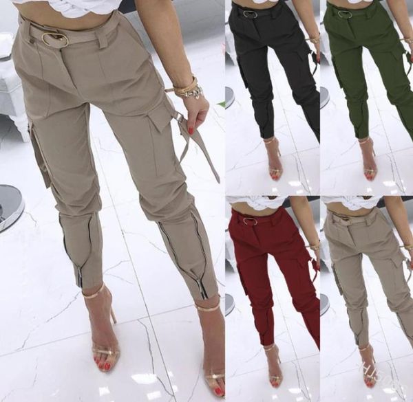 

women's pants & capris 2021 autumn fashion loose high wasit leggings casual women girls zipper up long trousers overalls for fall, Black;white
