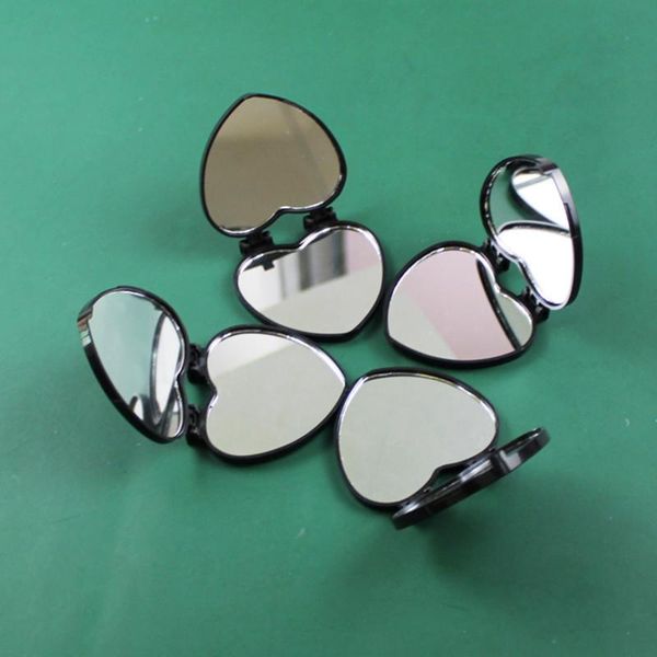 

10-100pcs heart blank double-sided mirrors mobile phone folding stretch bracket holder diy with sticker for cell mounts & holders