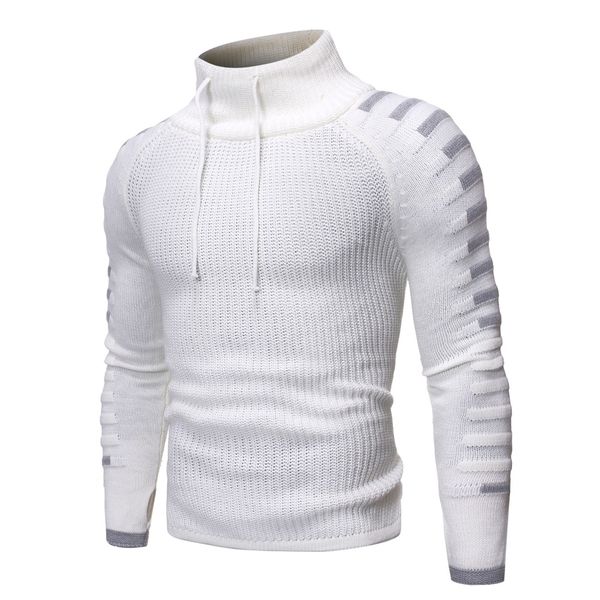 

new autumn and winter men's pullover sweater turtleneck, White;black