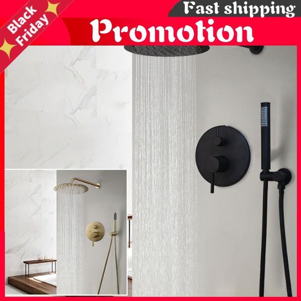 

wall mounted bathroom shower faucet set concealed rainfall system bathtub mixer tap combo kit sets