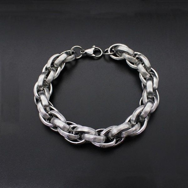 

link, chain fashion simple titanium steel bracelet stainless wild men's jewelry, Black