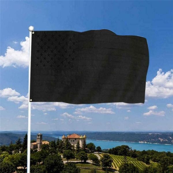

party decoration personalized all black american flag wear resistant oxford cloth embroidered pattern festival holiday present 2021