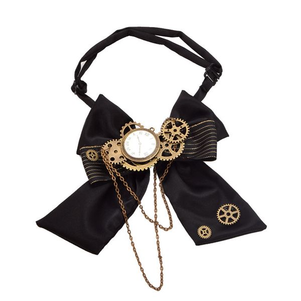 Black SteamPunk Bow Gail Винтаж Викторианский мужской панк-редуктор CRAVAT