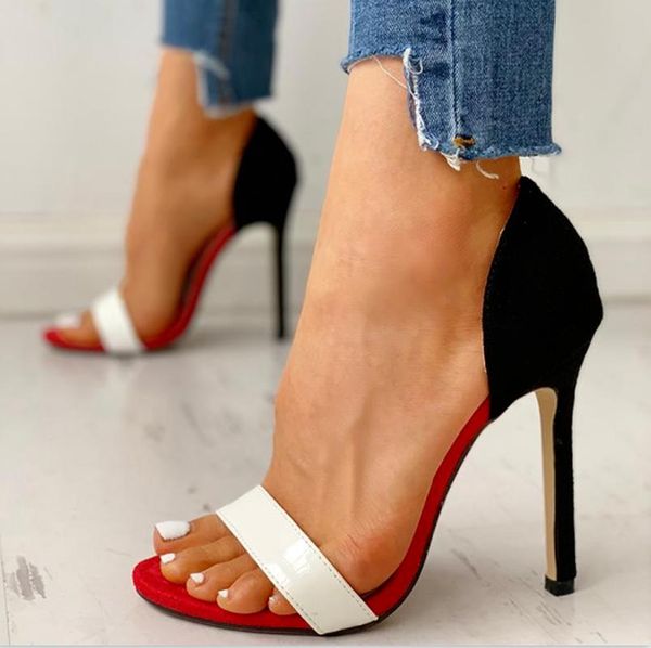 

leather one-strap sandals thin high heels pumps party shoes woman sandalias women gladiator mujer sapato feminino sa0311 dress, Black