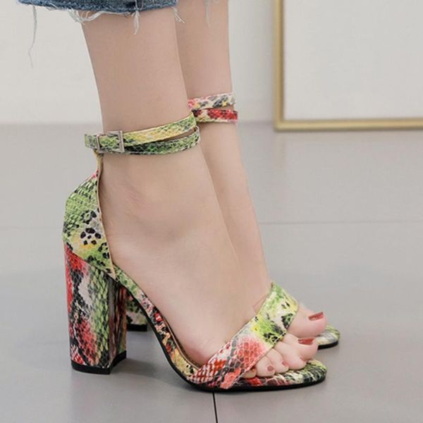 

dress shoes 2021 serpentine platform high heels sandals summer ankle strap open toe gladiator party women size#g2, Black