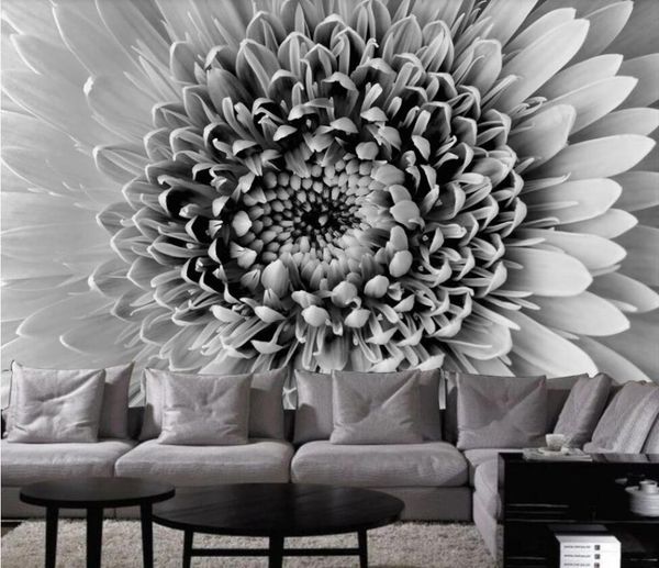

custom 3d wallpaper mural modern minimalist flower calendula blooming bedroom living room sofa background wall wallpapers