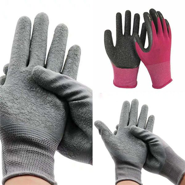 

disposable gloves 1 pairs women and men gardening nitrile coated garden against slip dirt breathable stretchable mechanic