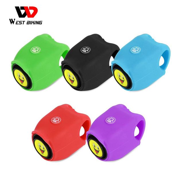 

bike horns west biking electric cycling bell 120 db horn mtb handlebar silica gel shell ring rainproof bicycle accessories