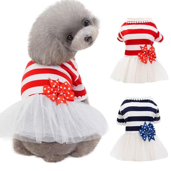 

dog apparel dresses small dress pet bowknot cat cute spring summer lace princess clothes