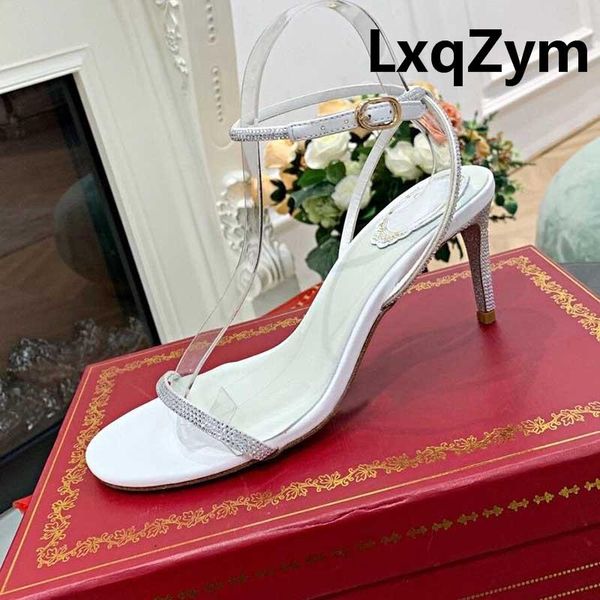 

dress shoes bling silver crystal round toe women sandals high heels buckle strap gladiator stiletto wedding party sweet, Black