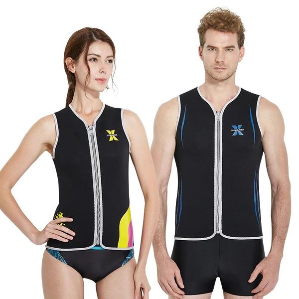 

swim wear wetsuit vest premium neoprene 3mm 2mm sleeveless front zipper for women men diving surfing swimming snorkeling