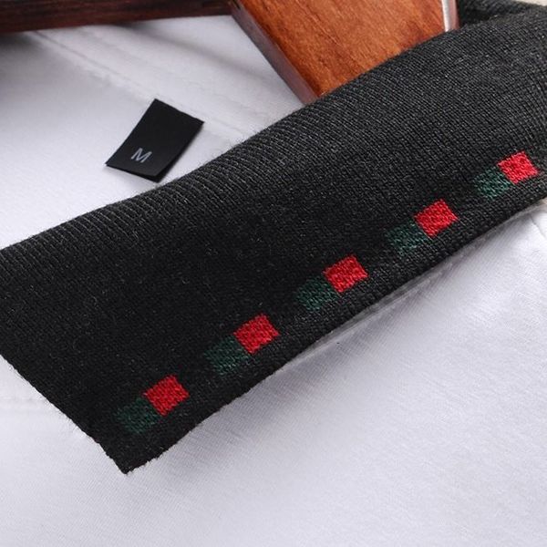 

luxury design summer's fashion men's lapel short sleeve high grade cotton t-shirt in 2021, White;black