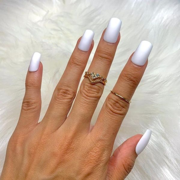 

false nails white short square press on wholesale stick fake full cover unhas postizas glossy faux ongles tips manicure tool, Red;gold