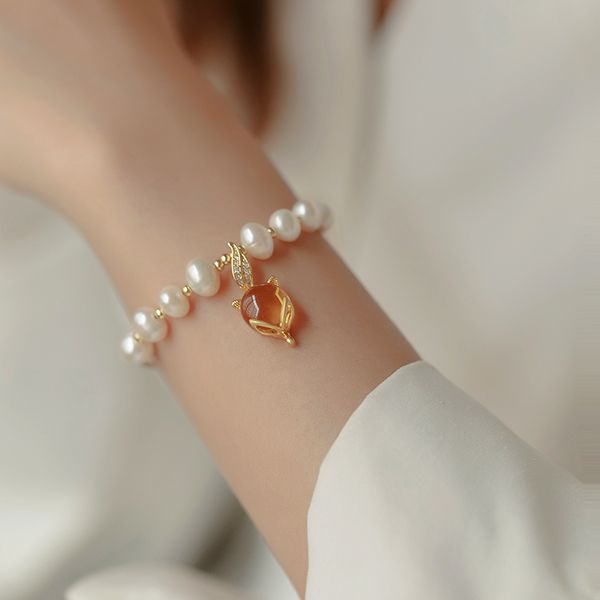 

xianlan276 natural freshwater pearl baroque pearl bracelet female fox ins niche design students present delicate hand, Silver