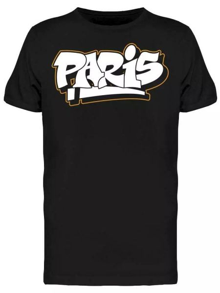 

paris france graffiti graphic tee men's -image by shutterstock, White;black