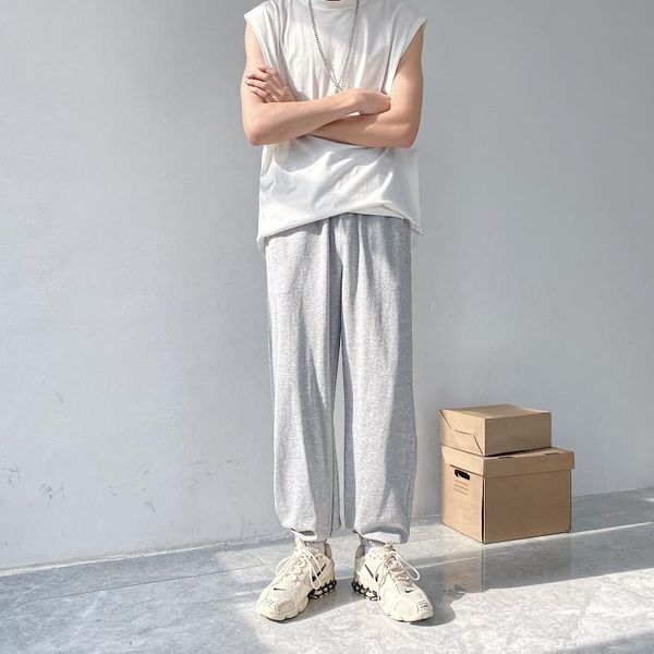 

men's pants mens grey joggers sweatpants for summer trousers japanese leggings pant drawstring streetwear pantalon chandal hombre, Black