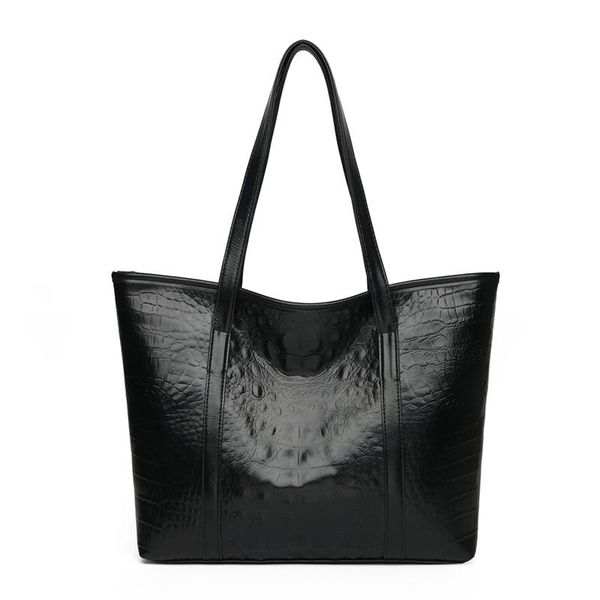 

evening bags crocodile pattern large capacity leather simple women's hand tote purse shoulder bag luxury designer handbag sac Ã main bo