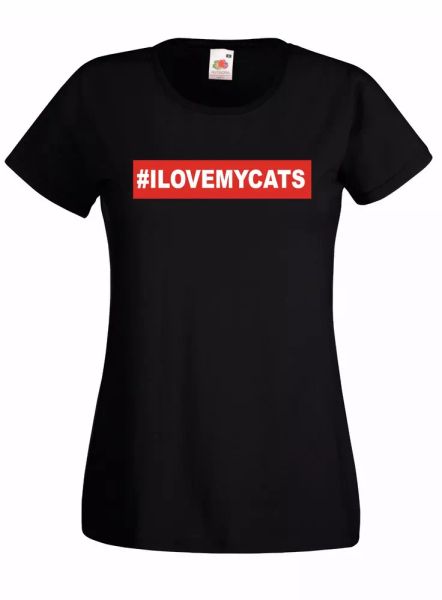 

t-shirt shirt women j2024 i love my cats cat love animals, White;black