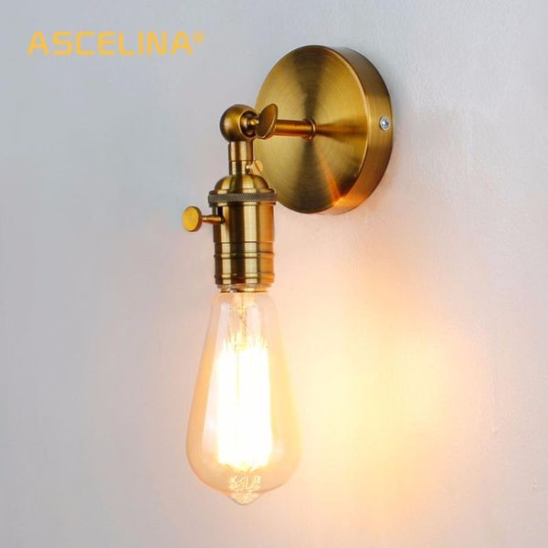 

gold wall sconce industrial lamp vintage light loft for e27 bulb iron retro home deco lighting fixtures luminaria