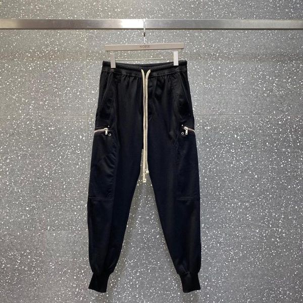

men and women side zipper jogger sweatpants slim fit men's pants, Black