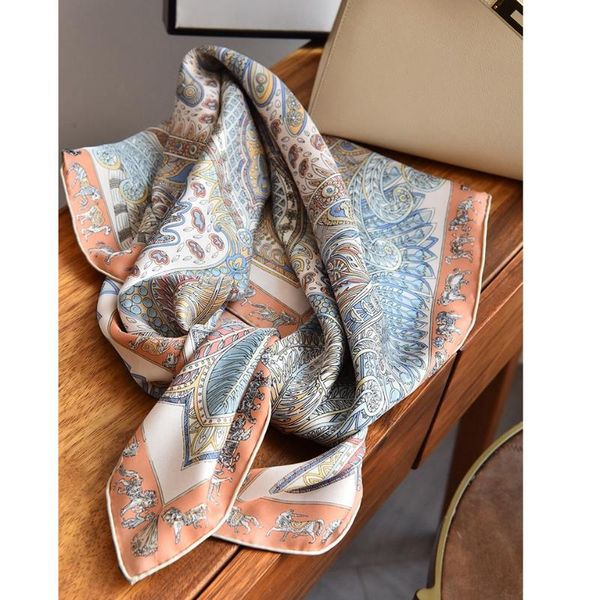 

scarves 100% twill silk scarf wraps shawl charming type 35", Blue;gray