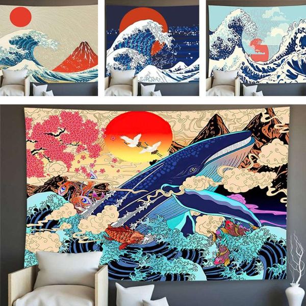 

tapestries japanese style illustration tapestry bedroom decoration 100% polyester home wall hanging