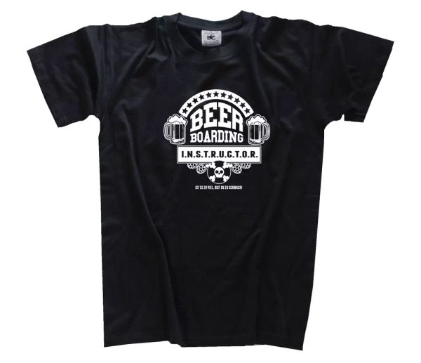 

birra boarding instructor t-shirt s-xxxl, White;black