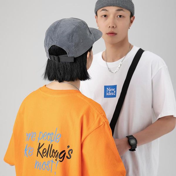 

men's t-shirts 2021 vintage letter print tshirt men short sleeve harajuku style plus size clothing summer couples t shirts matching whi, White;black