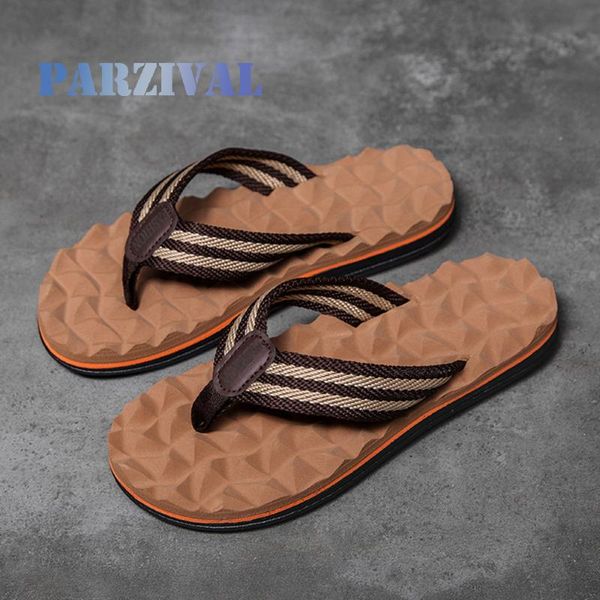 

slippers parzival summer men massage flip flops man fashion pinch feet male anti-slip beach shoes lightweight footwear, Black
