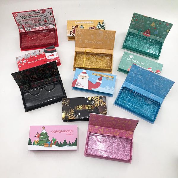 

false eyelashes wholesale 1 pair magnet packaging box lash boxes christmas mink package storage case vendors stock
