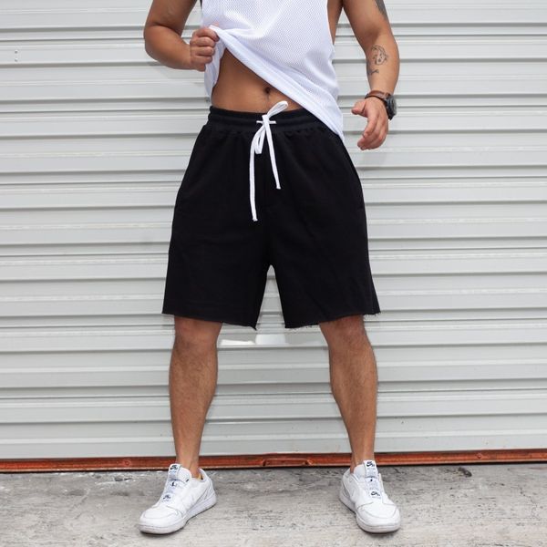 

summer 2021 thin slim shorts casual men's baggy pants basketball sweatpants active knee length, White;black