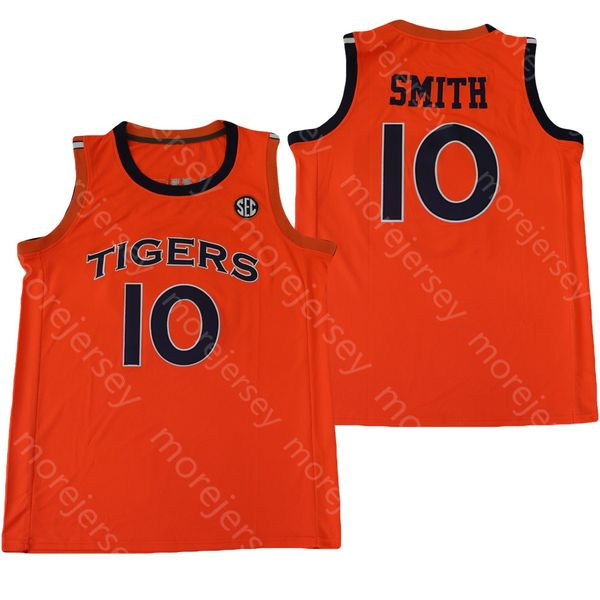 

ncaa college tigers basketball jersey jabari smith orange size s-3xl all stitched embroidery, Black;red