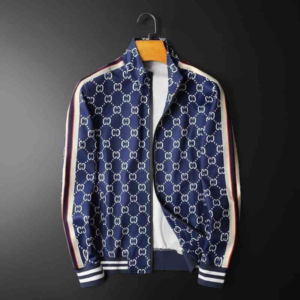 

DesignerEuropean station brand spring and autumn stand collar cardigan fashion sweater printed casual jacket slim men's jacketBalencaiga, Black;brown