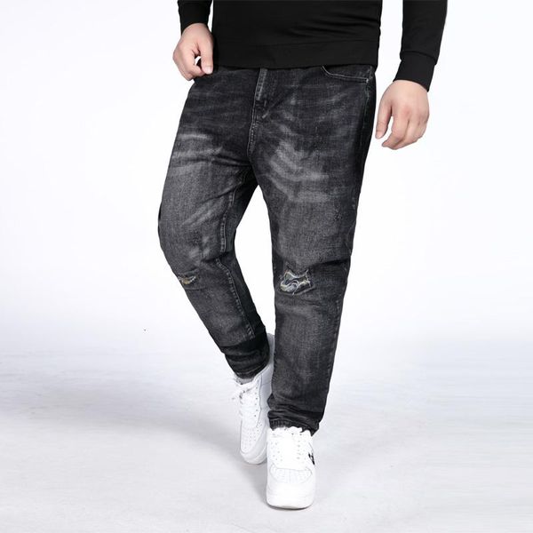 Männer Jeans 8XL 52 50 2023 Männer Dünne Licht Business Casual Stretch Slim Denim Blaue Hose Männliche Marke Hosen